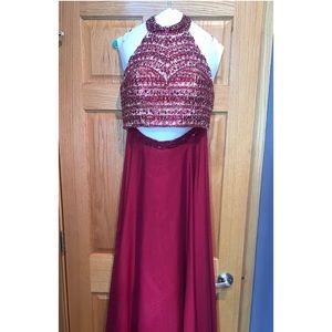 Sherri Hill prom dress, size 12, 2 piece, raspberry red